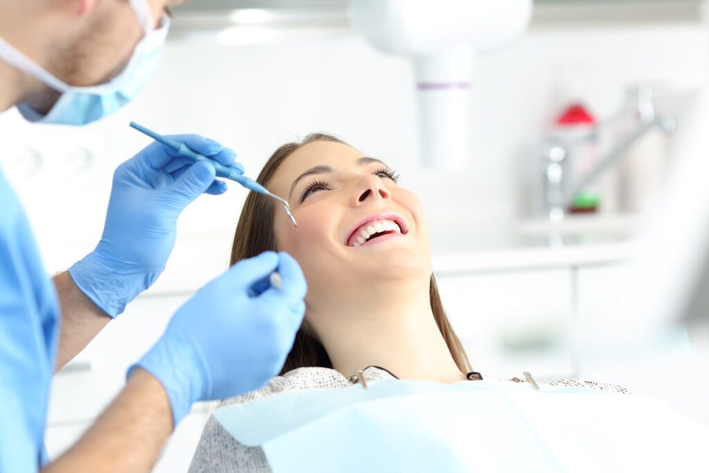 Woman at dental checkup 